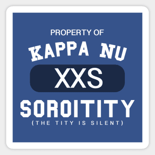 Property of Kappa Nu Soroitity (The Tity Is Silent) White Text Sticker